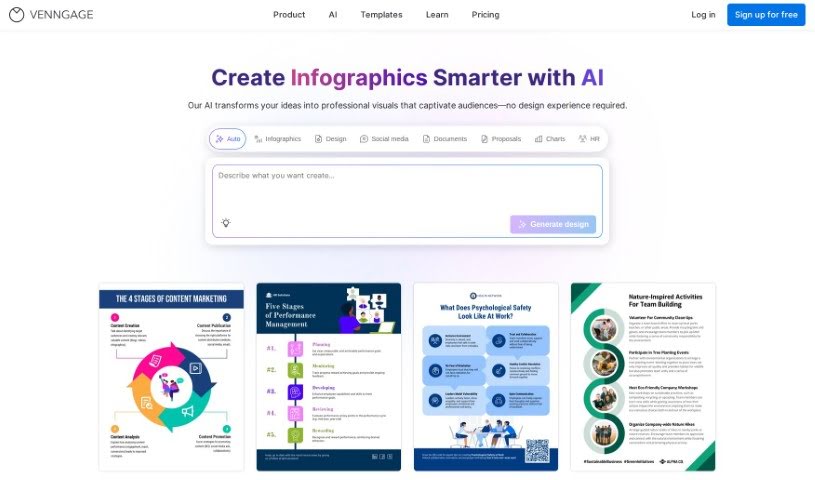 Screenshot of Venngage