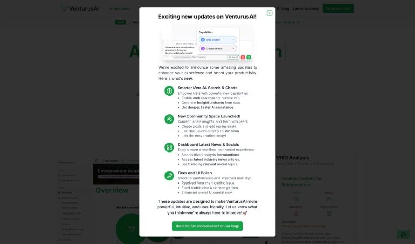 Screenshot of VenturusAI