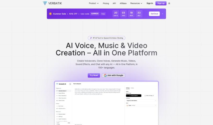 Screenshot of Verbatik