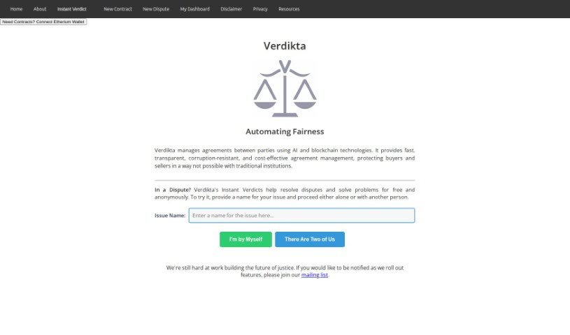 Screenshot of Verdikta