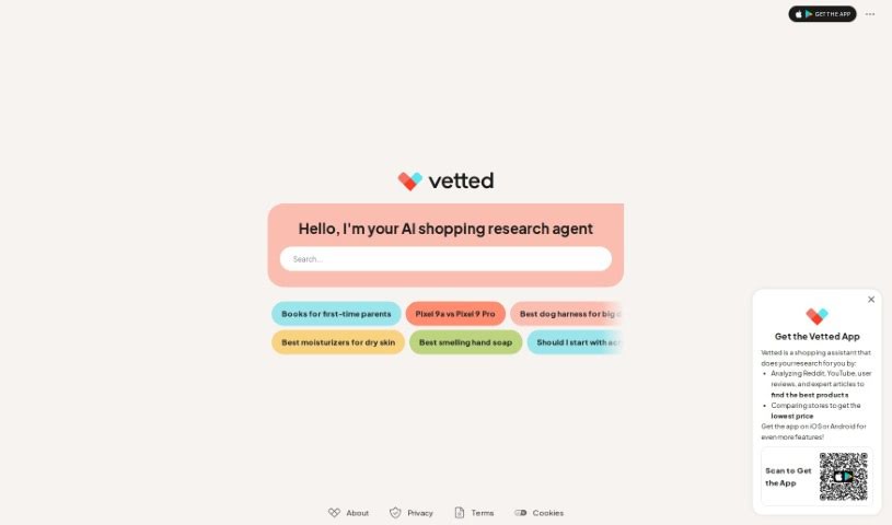 Screenshot of Vetted