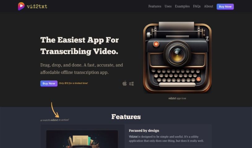 Screenshot of Vid2Txt