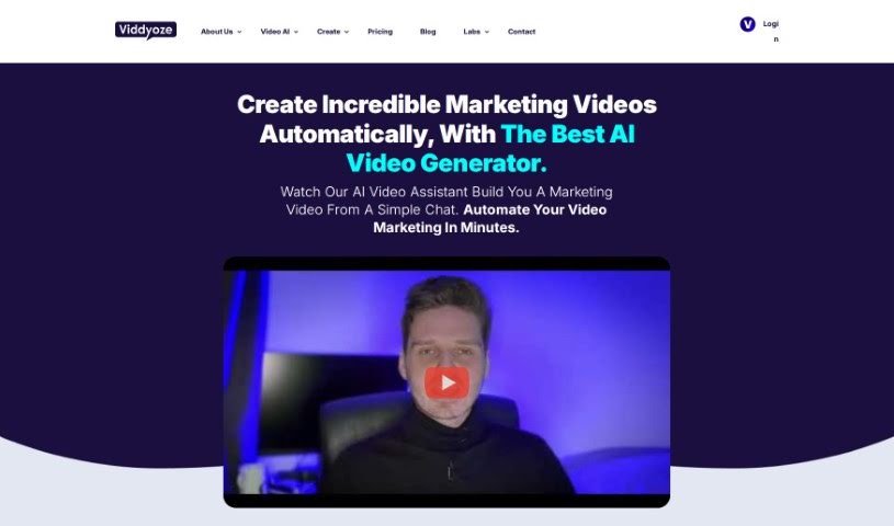 Screenshot of Viddyoze AI Video Generator