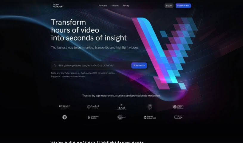 Screenshot of Video Highlight