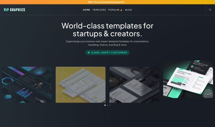 Screenshot of VIP Graphics