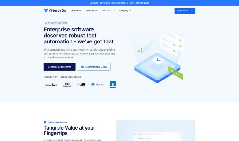 Screenshot of Virtuoso QA