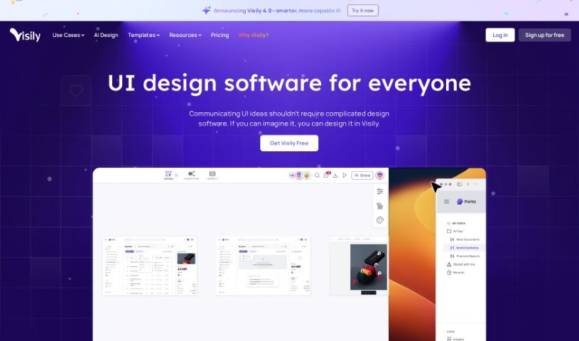 Screenshot of Visily