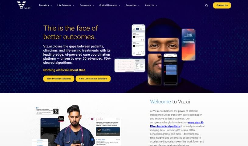 Screenshot of Viz.ai