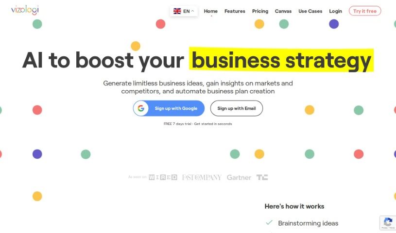 Screenshot of Vizologi