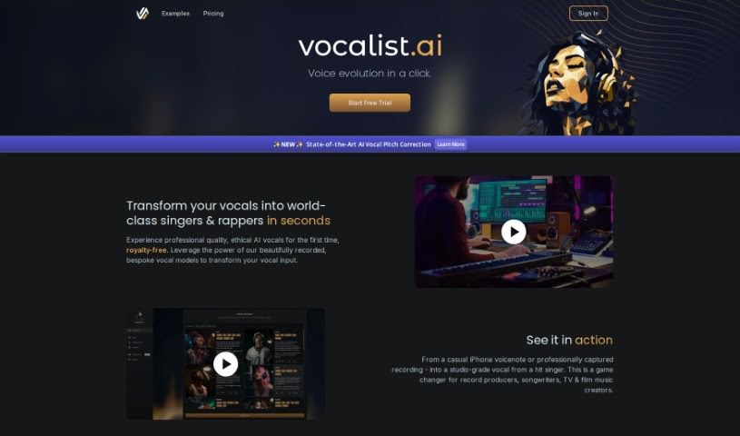 Screenshot of Vocalist.ai