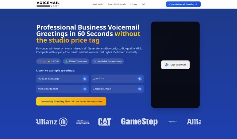 Screenshot of Voicemailcraft