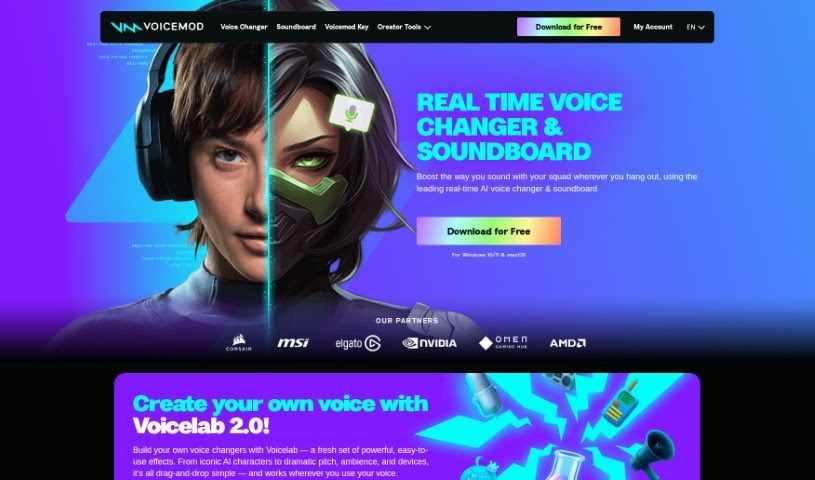 Screenshot of Voicemod