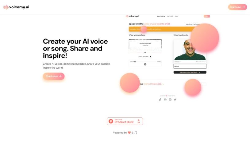 Screenshot of Voicemy