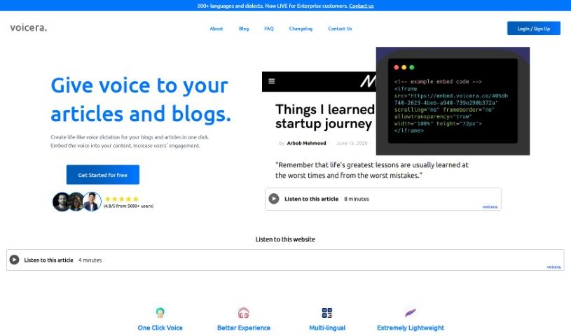 Screenshot of Voicera