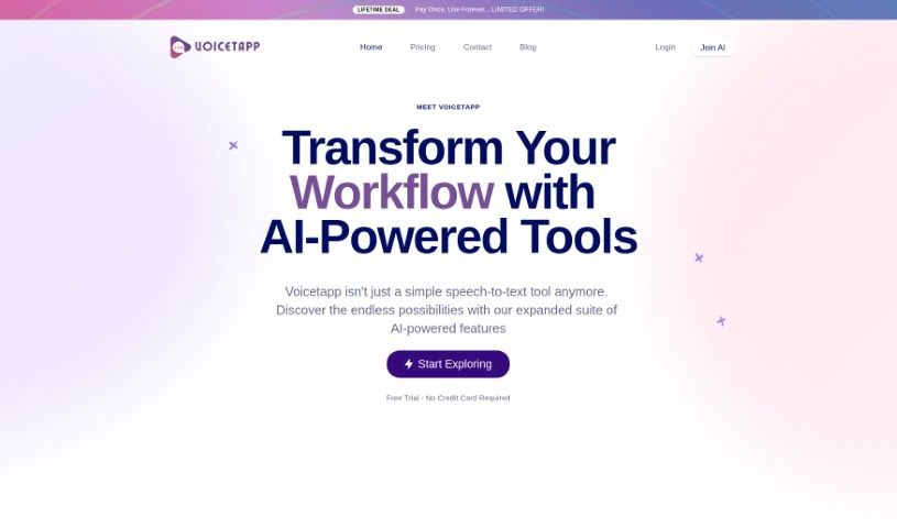Screenshot of Voicetapp