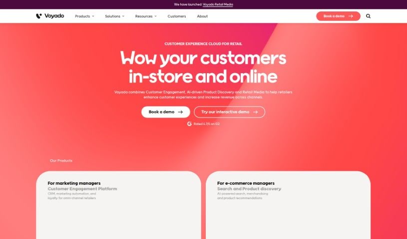 Screenshot of Voyado