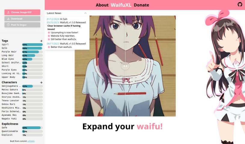 Screenshot of WaifuXL