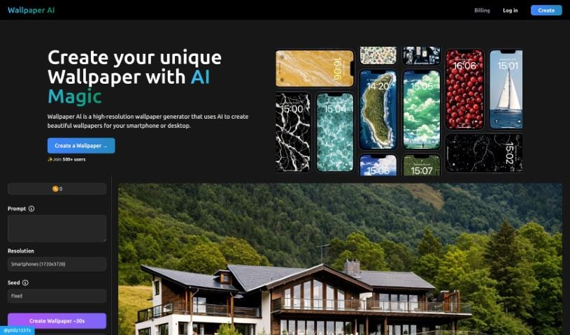 Screenshot of Wallpaperai