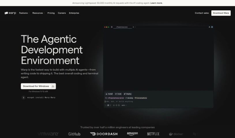 Screenshot of Warp Terminal
