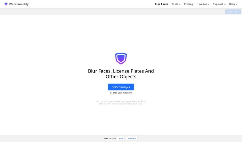 Screenshot of Watermarkly Blur Faces