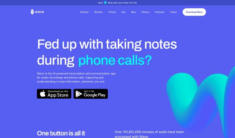 Screenshot of Wave AI Note Taker For Ios