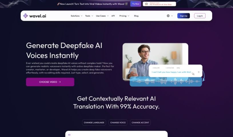 Screenshot of Wavel Deepfake Maker