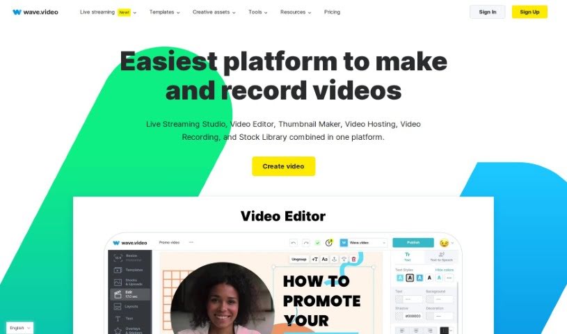 Screenshot of Wave.video