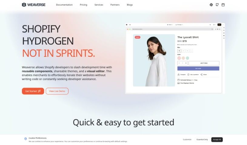 Screenshot of Weaverse