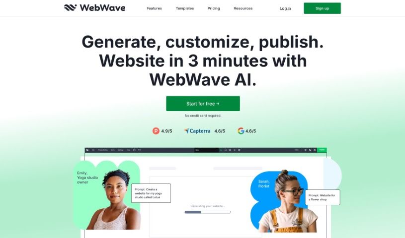 Screenshot of Webwave Ai