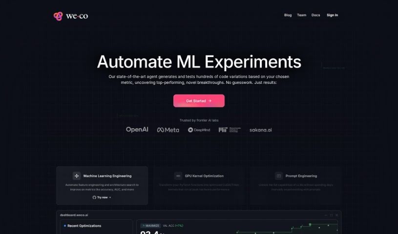Screenshot of Weco AI