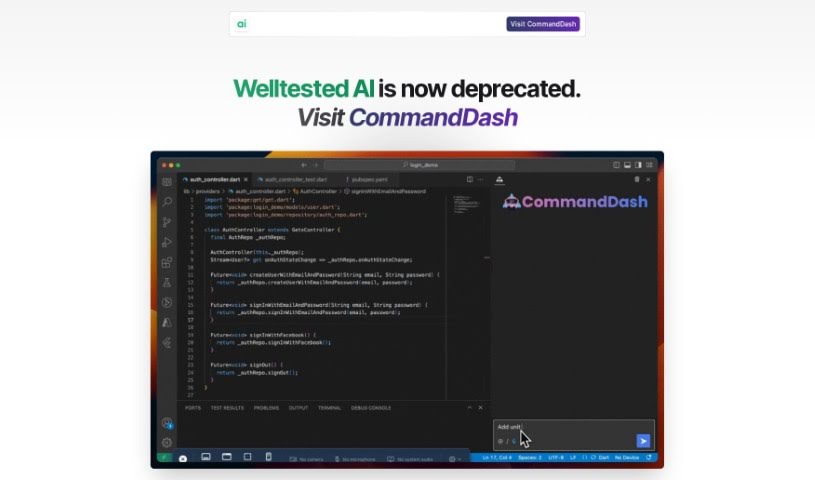 Screenshot of Welltested AI