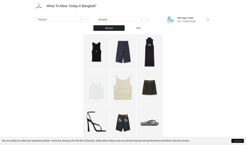 Screenshot of What To Wear