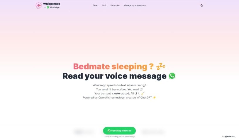 Screenshot of WhisperBot