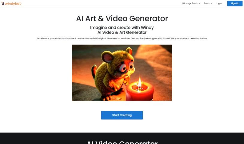 Screenshot of Windy AI