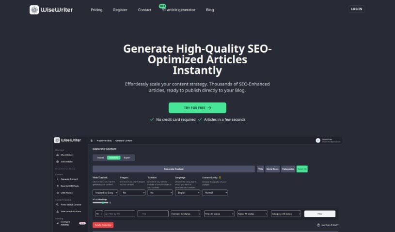 Screenshot of WiseWriter