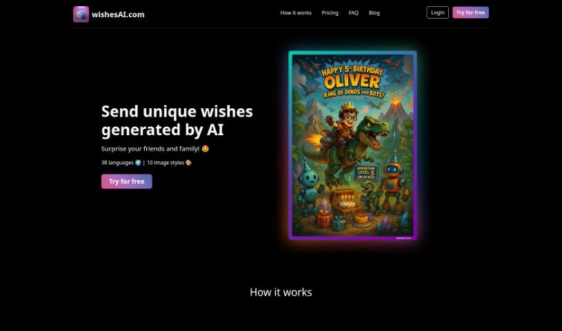 Screenshot of Wishes AI