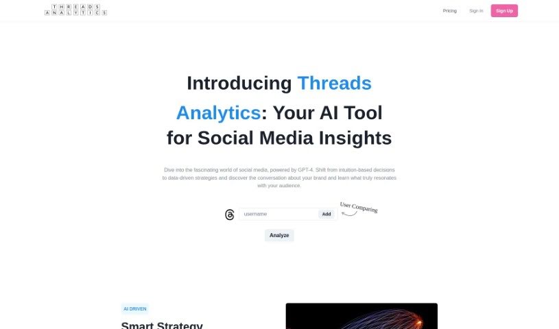 Screenshot of Withmba Meta Threads Analytics
