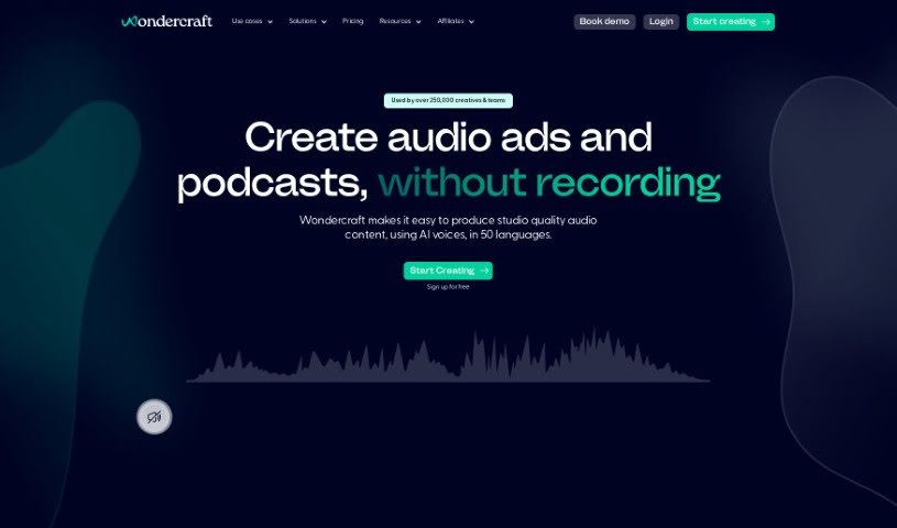 Screenshot of Wondercraft AI