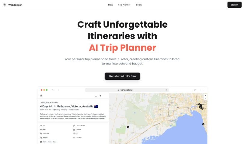 Screenshot of Wonderplan