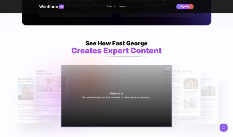 Screenshot of Wordform AI