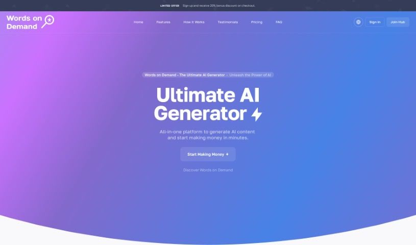 Screenshot of Words On Demand