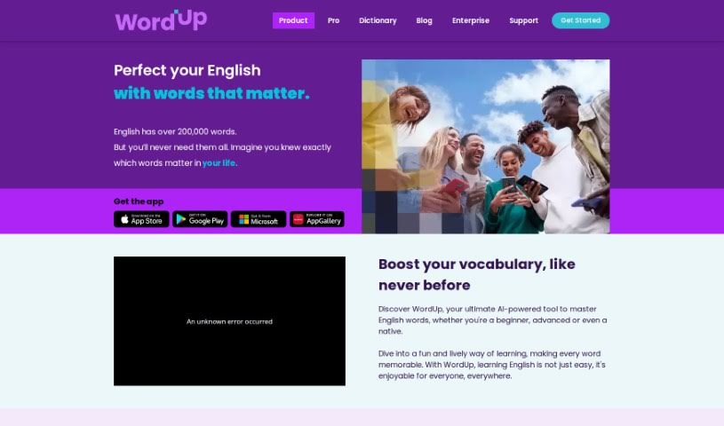 Screenshot of WordUp