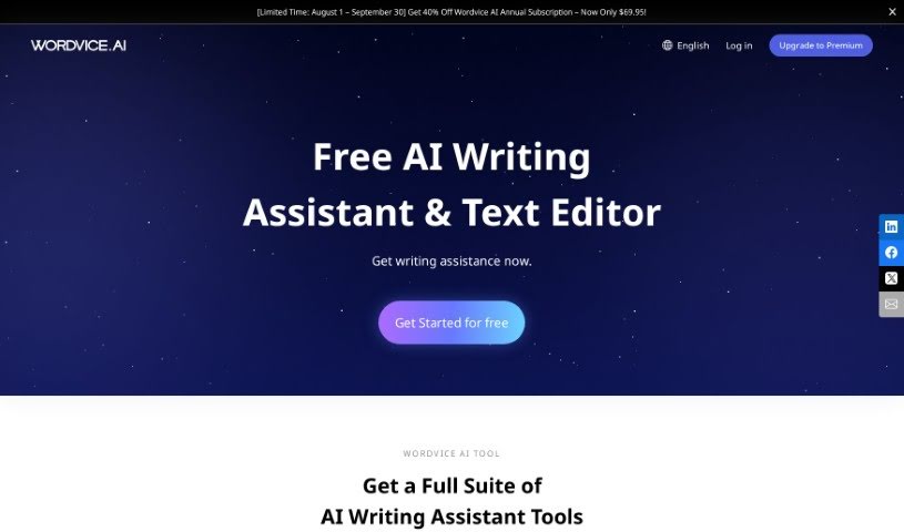 Screenshot of Wordvice AI