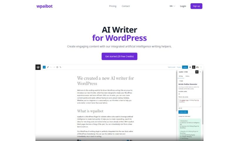 Screenshot of Wpaibot