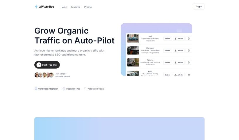 Screenshot of Wpautoblog