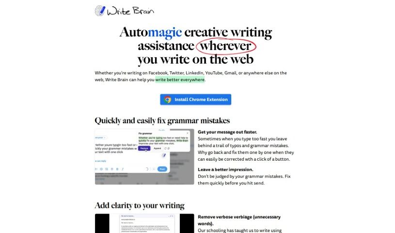 Screenshot of Write Brain