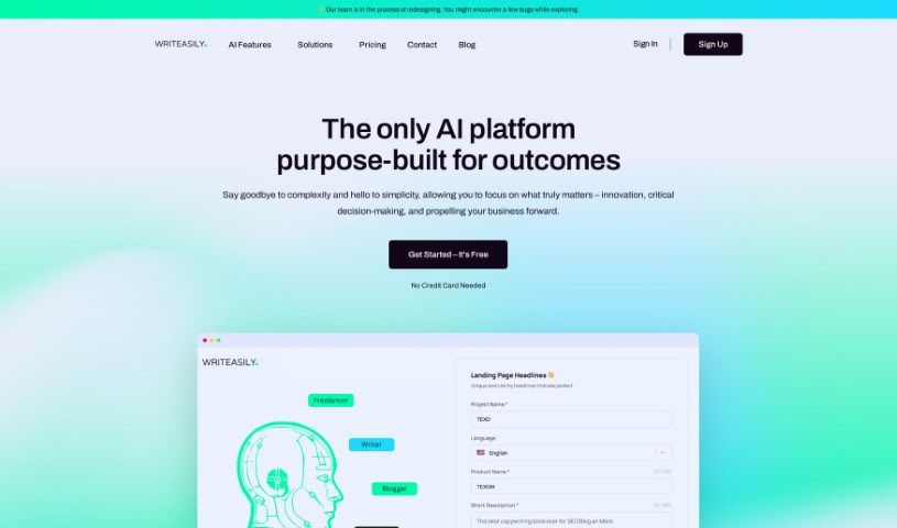 Screenshot of Writeasily