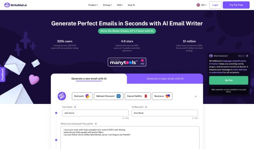 Screenshot of Writemail