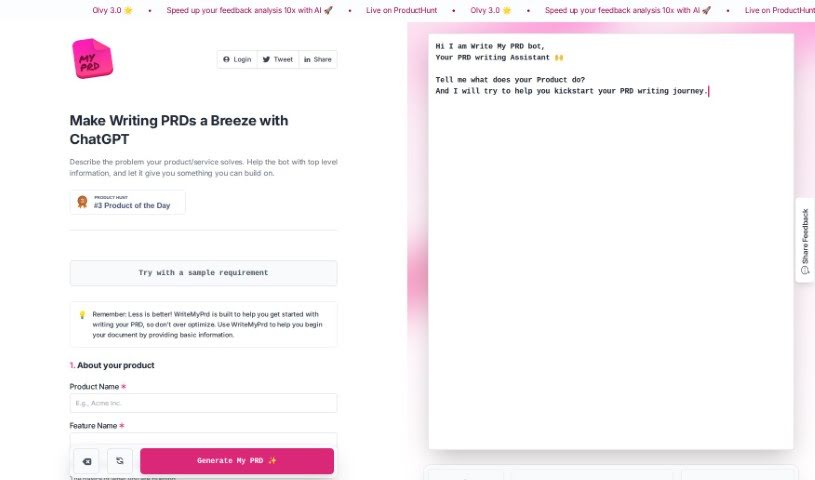 Screenshot of Writemyprd