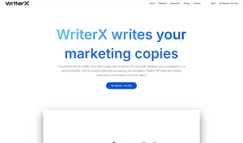 Screenshot of WriterX